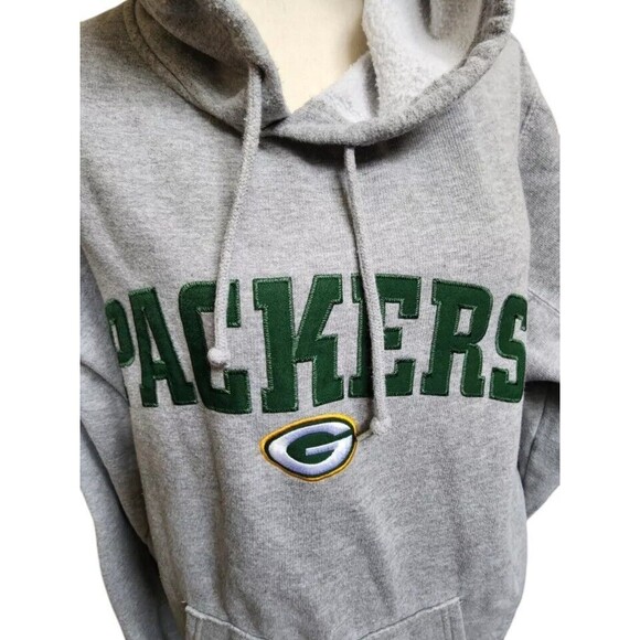 Green Bay Packers Hoodie Gray Pullover Size Large NFL Football - Picture 2 of 7